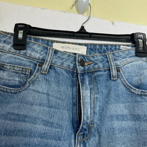 Hidden Jeans Bootcut Straight Jeans Raw Frayed Hem Mid Rise Waist Zip Pocket 29 - Picture 4 of 16